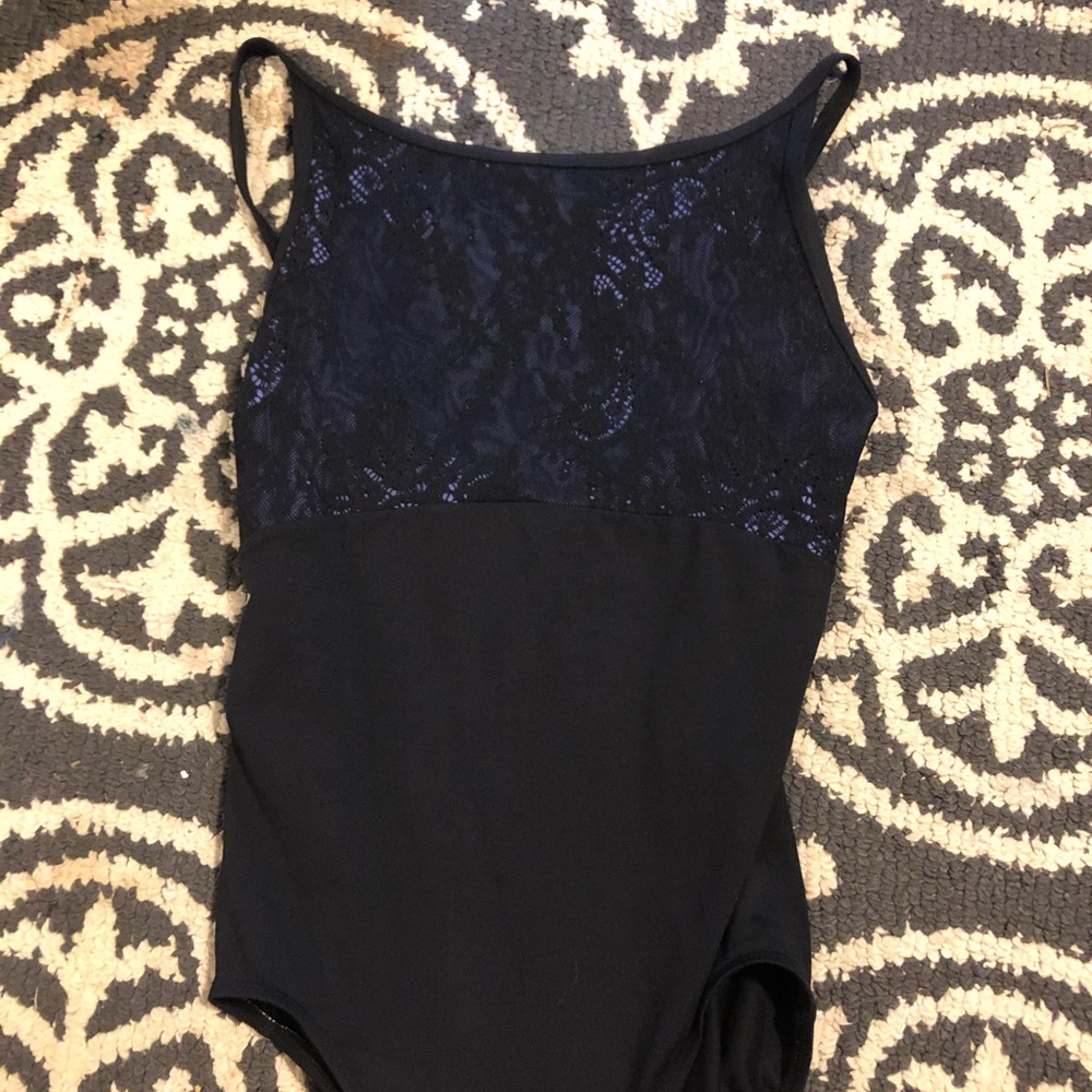 Black and purple Lace front leotard